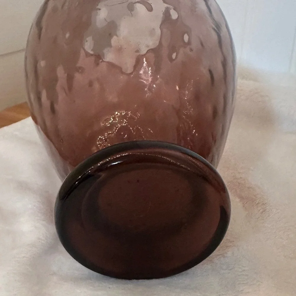 Vintage Ucagco Glass Vase Decor Purple Excellent Italian‎ Thumbprint Optic MCM